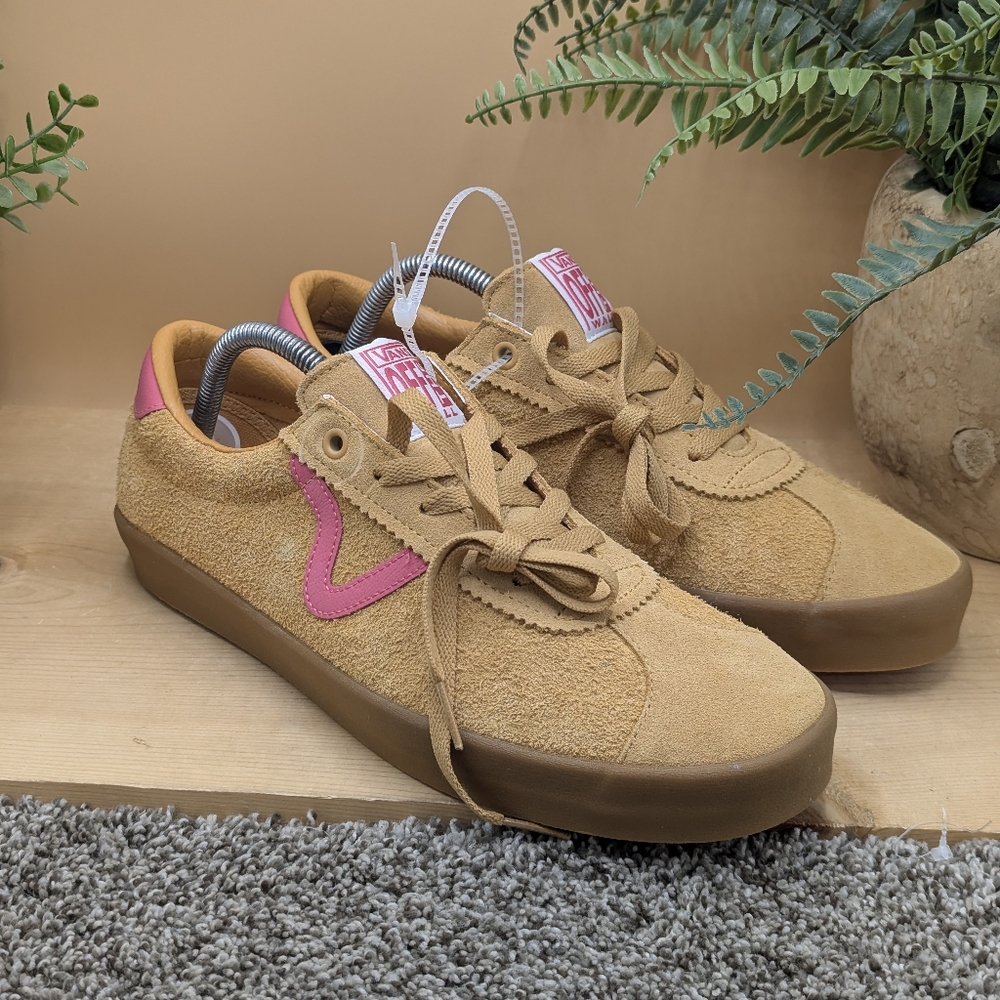 Vans Sport Low Suede Pink Brown Women's Size 11 Running Skate Shoes Mens 8.5
